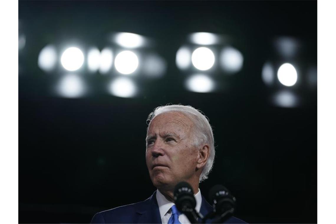 Joe Biden hält eine Rede bei einer Wahlkampfveranstaltung. Foto: Carolyn Kaster/AP/dpa