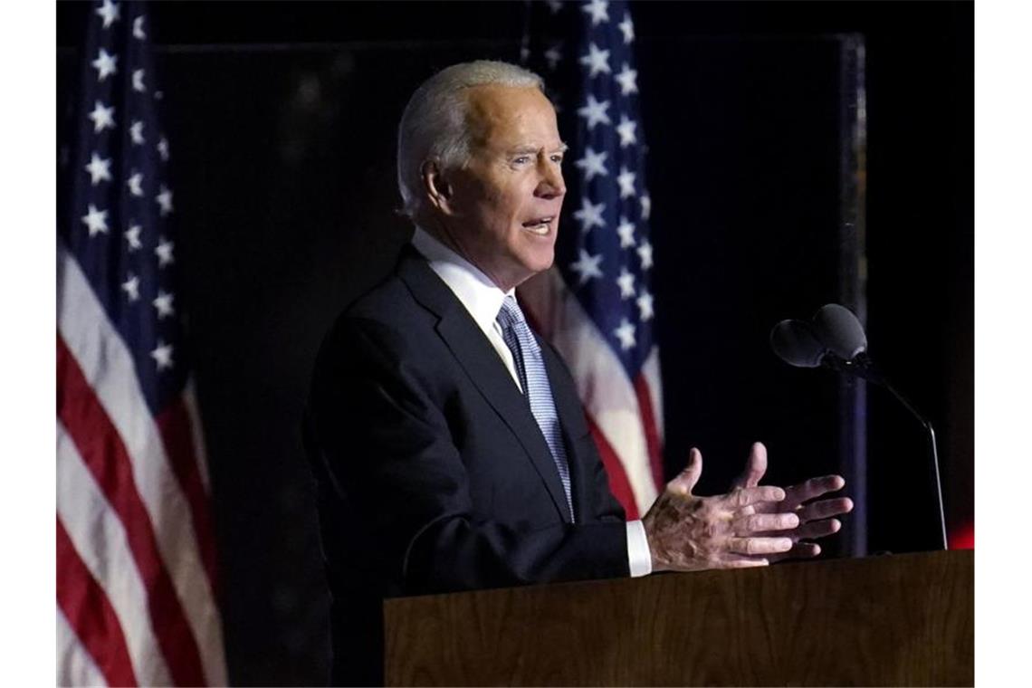 Biden verspricht neue Ära nach historischem Sieg über Trump Joe Biden möchte die USA wieder einen. Foto: Paul Sancya/AP/dpa