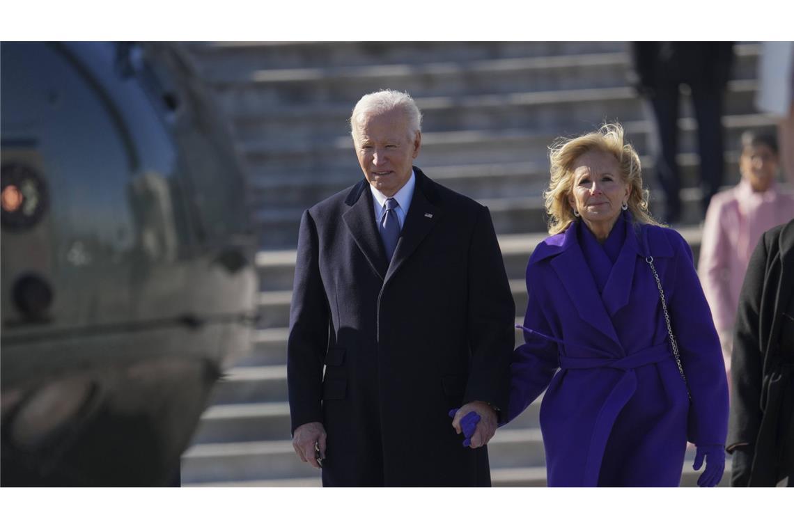 Joe und Jill Biden: Ein Leibwächter der Ex-First Lady schoss sich bei einem Unfall selbst an. (Archivbild)