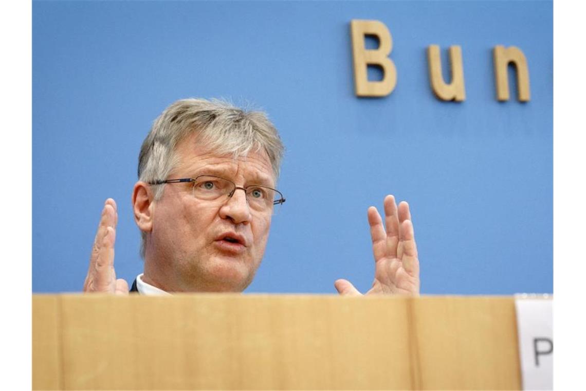 Der tiefe Fall der AfD: Zeichen für Konsolidierung? Jörg Meuthen, AfD-Bundessprecher gestikuliert. Foto: Kay Nietfeld/dpa