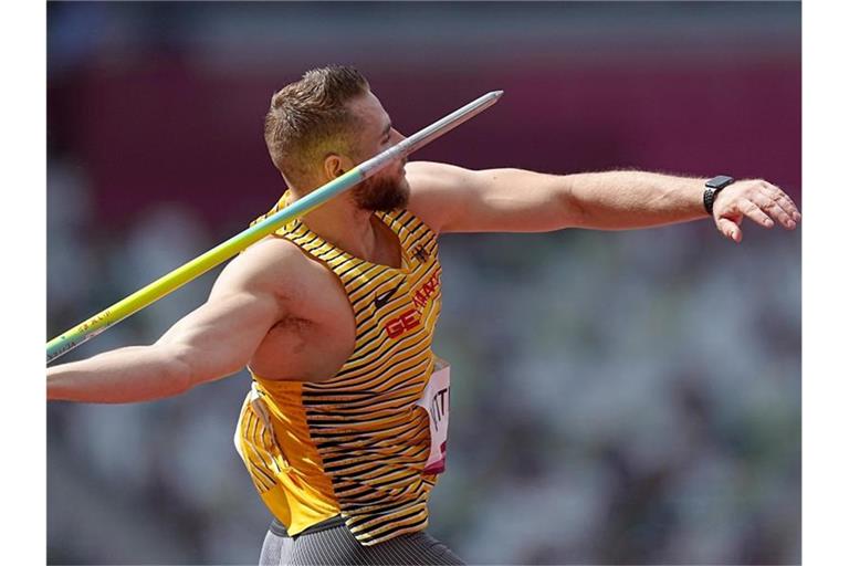 Johannes Vetter hat sich für das Speerwurf-Finale in Tokio qualifiziert. Foto: Michael Kappeler/dpa
