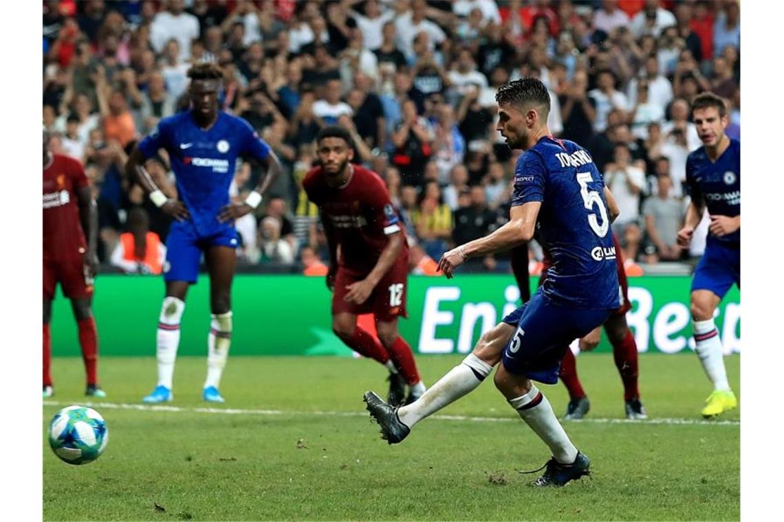 Jorginho traf in der Verlängerung zum 2:2 für Chelsea. Foto: Peter Byrne/PA Wire