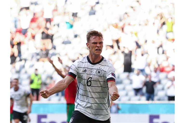 Joshua Kimmich ließ seinen Emotionen freien Lauf. Foto: Christian Charisius/dpa