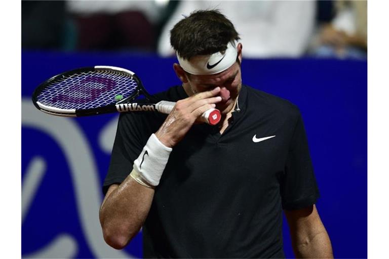Juan Martin del Potro weint nach seiner Niederlage. Foto: Gustavo Garello/AP/dpa