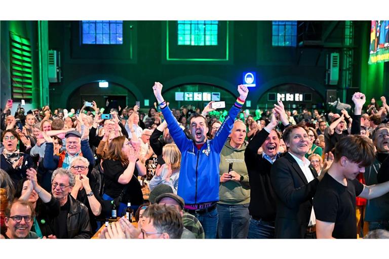 Jubel bei den Grünen in München.