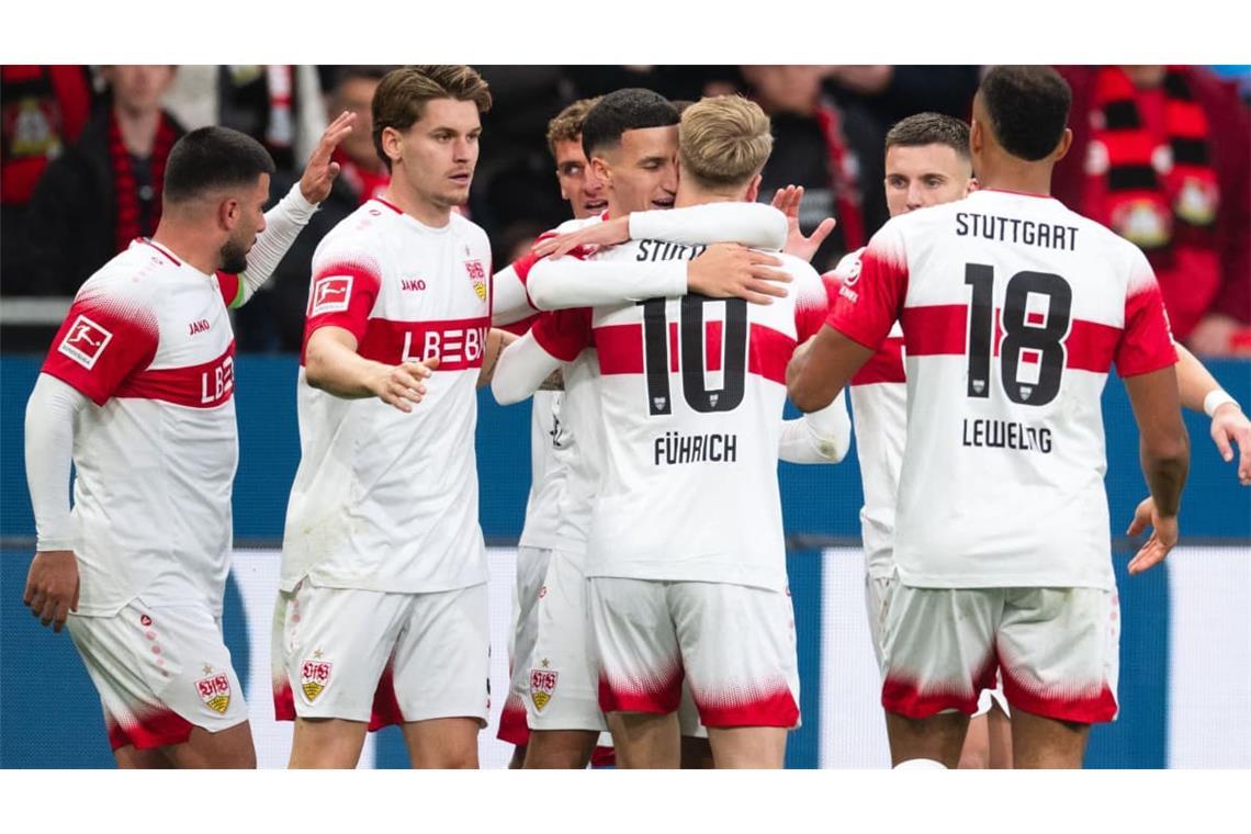Jubel bei den Spielern des VfB Stuttgart.