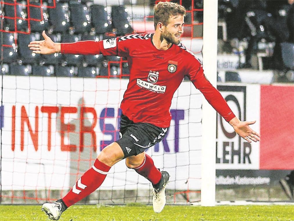 Hägele nach Würzburg,
Großaspach holt Meiser Jubelt künftig für Würzburg: Daniel Hägele.