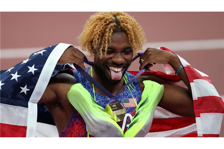 Jubelt nach großer Show über Gold: Noah Lyles.