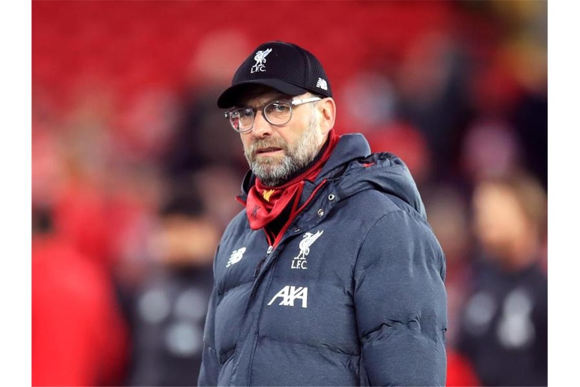 Klopp vom Online-Training begeistert Jürgen Klopp freut sich wenigstens beim Online-Training über Kontakt zu seinen Spielern. Foto: Peter Byrne/PA Wire/dpa