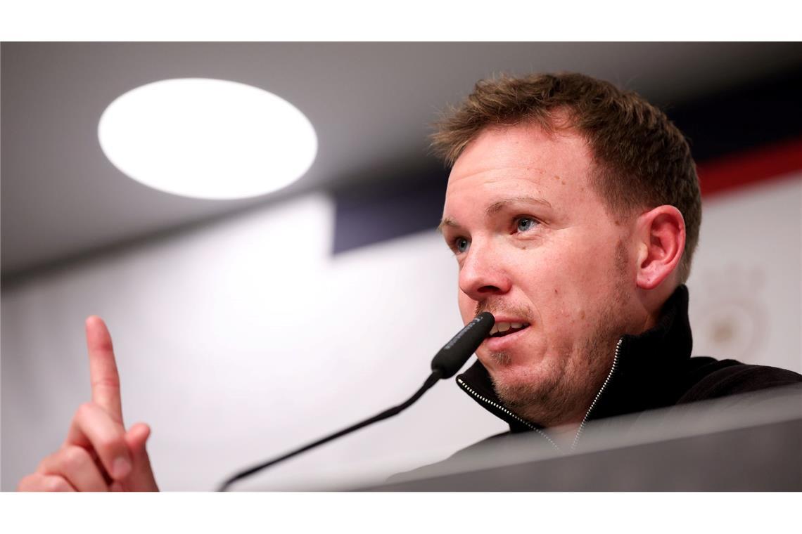 Julian Nagelsmann spricht nach dem 6:0 gegen die Slowakei.
