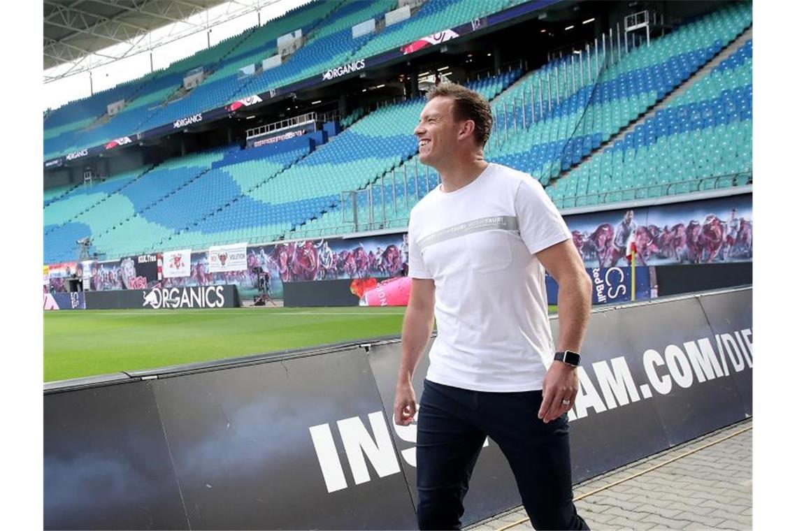 Julian Nagelsmann will mit Leipzig wieder auf Platz drei springen. Foto: Alexander Hassenstein/Getty Images Europe/Pool/dpa