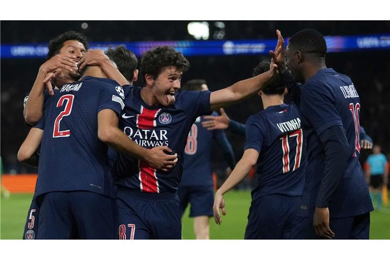 Junge Profis wie João Neves (Mitte) statt der ganz großen Stars haben Paris Saint-Germain in das Finale der Champions League geführt.