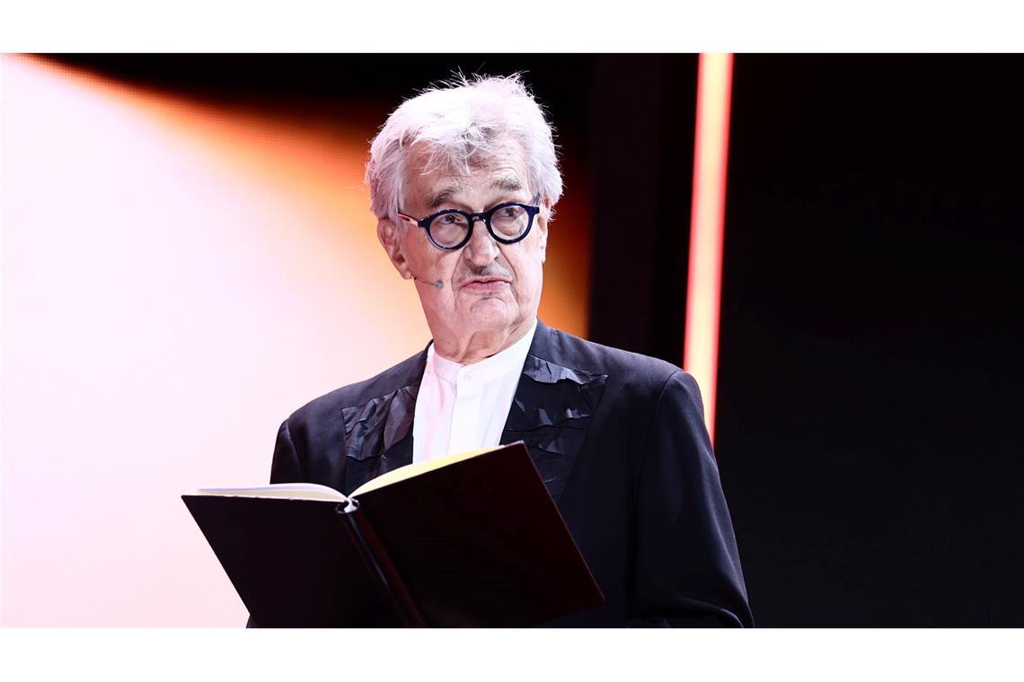 Jurypräsident Wim Wenders hatte sich eine Rede im Notizbuch notiert.