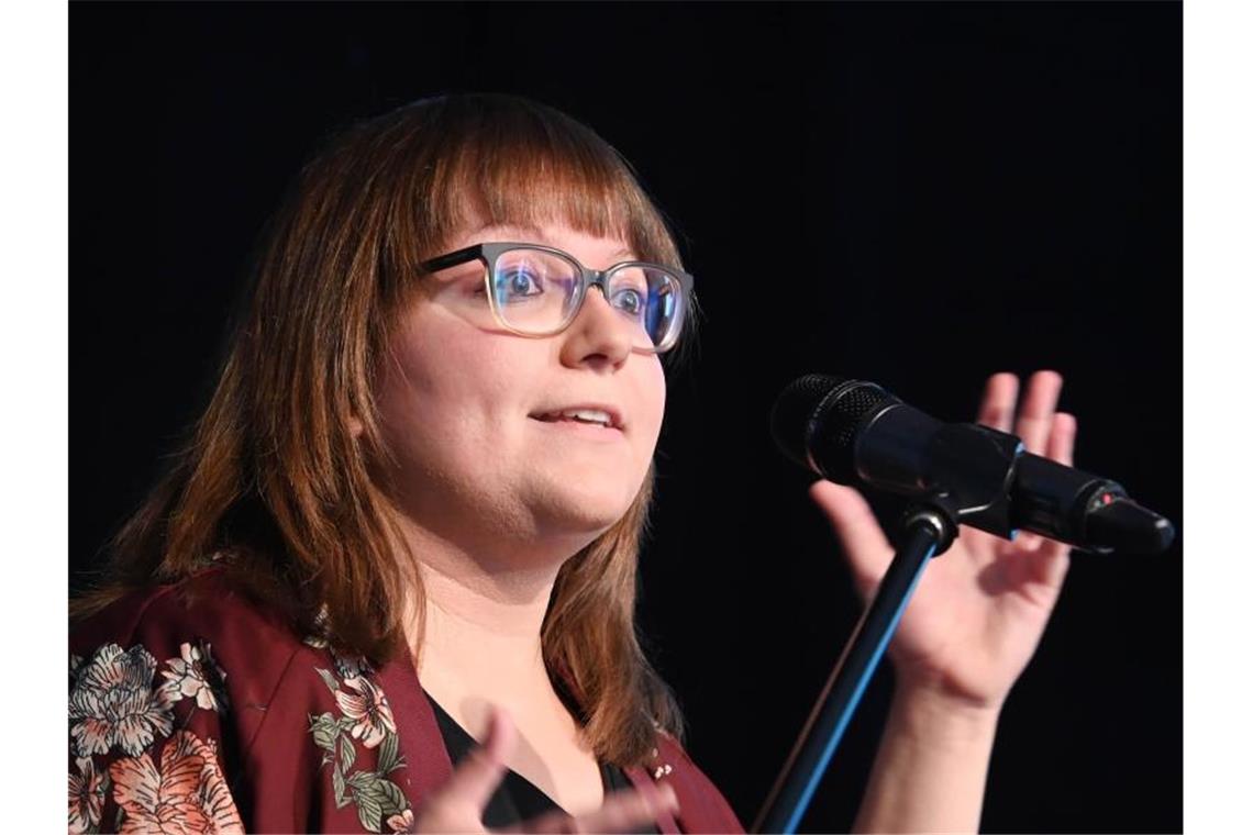 Jusos: Grüne waren von Beginn an nicht interessiert Jusos-Landeschefin Lara Herter spricht. Foto: Uli Deck/dpa/Archivbild