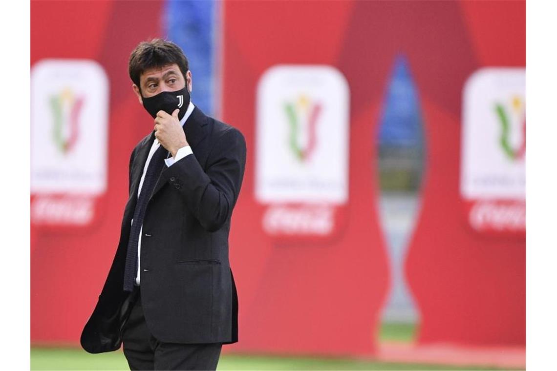 Juve-Boss Andrea Agnelli befürchtet bis zu 8,5 Milliarden Euro Verlust für Europas Fußball. Foto: Alfredo Falcone/LaPresse/AP/dpa