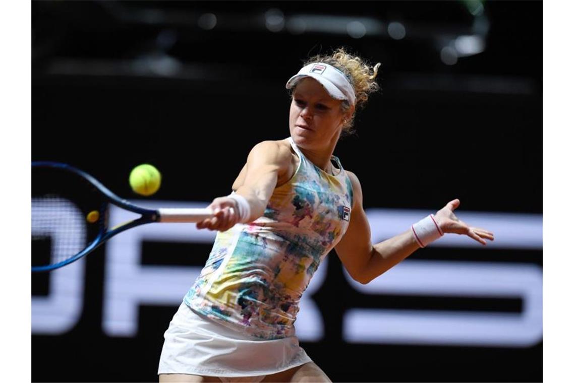 Kämpfte sich in Bad Homburg ins Achtelfinale: Laura Siegemund. Foto: Thomas Kienzle/AFP/Pool/dpa