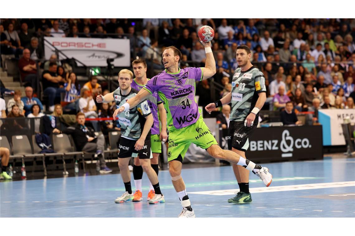 Rumpfteam des TVB Stuttgart schlägt sich gegen den Meister achtbar Kai Häfner gibt gegen die Füchse wieder einmal alles.
