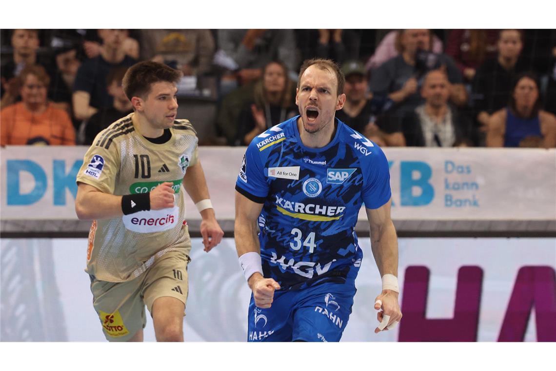 Kai Häfner in Jubelpose, er warf elf Tore.