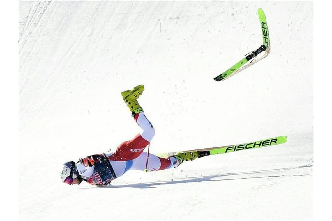 Schwere Stürze in Kitzbühel - Sander starker Fünfter Kam als einer von mehreren Fahrern in Kitzbühel zu Fall: Urs Kryenbühl. Foto: Helmut Fohringer/APA/dpa