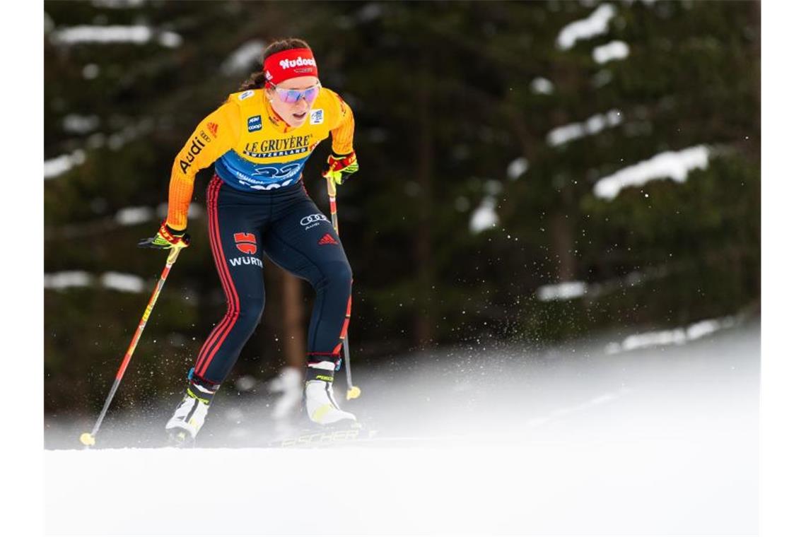 Tour de Ski: Katharina Hennig mit starkem dritten Platz Kam in Val di Fiemme als Dritte ins Ziel: Skilangläuferin Katharina Hennig. Foto: Mathias Bergeld/Bildbyran via ZUMA Press/dpa