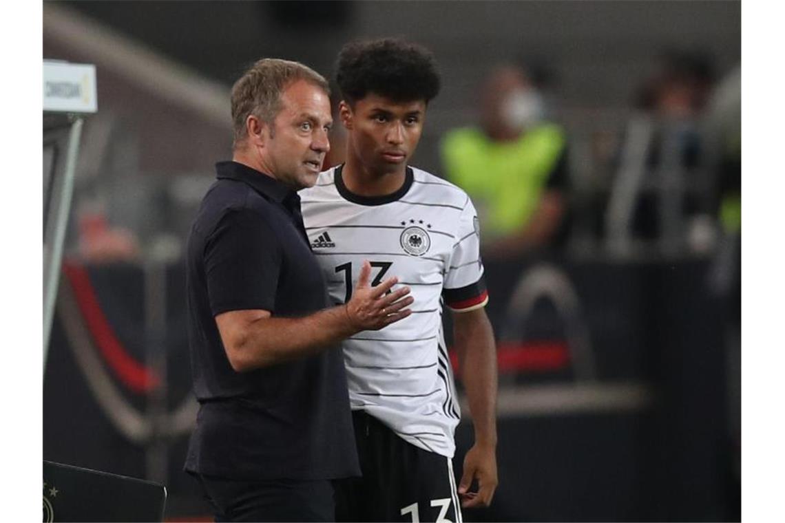 Flick liefert: DFB-Team stürmt auf Platz eins Kam zu seinem Debüt in der A-Nationalmannschaft: Karim Adeyemi. Foto: Tom Weller/dpa