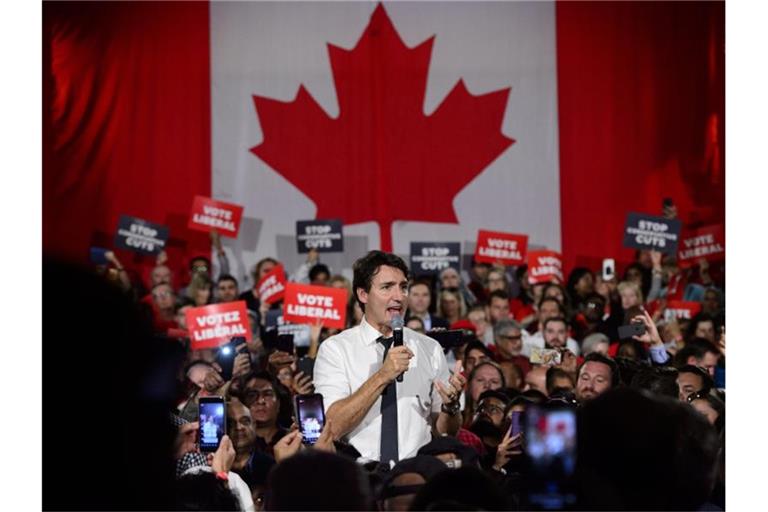 Kanadas Premierminister Justin Trudeau muss bei den Parlamentswahlen um seine Mehrheit bangen. Foto: Sean Kilpatrick/The Canadian Press/AP/dpa