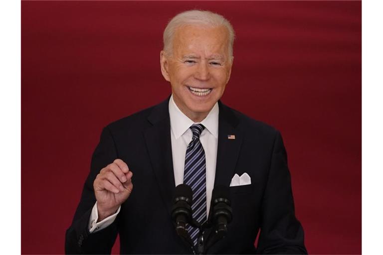 Kann angesichts des Impftempos frohe Botschaften übermitteln: US-Präsident Joe Biden. Foto: Andrew Harnik/AP/dpa
