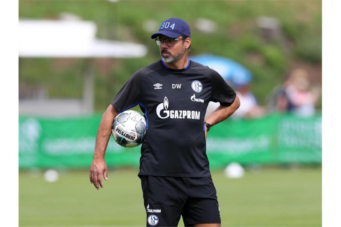 Kann mit Kleingruppen wieder das Training aufnehmen: Schalke-Coach David Wagner. Foto: Tim Rehbein/dpa