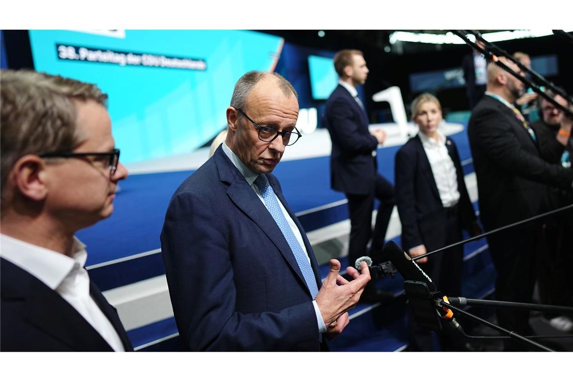 Kanzler und CDU-Chef Friedrich Merz will die Delegierten beim Parteitag in Stuttgart von seinem Reformkurs überzeugen.