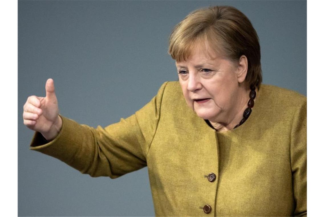 Merkel spricht mit Kommunalpolitikern über Pandemie Kanzlerin Angela Merkel sucht das Gespräch über die Corona-Pandemie mit Kommunalpolitikern in Bayern. Foto: Bernd von Jutrczenka/dpa