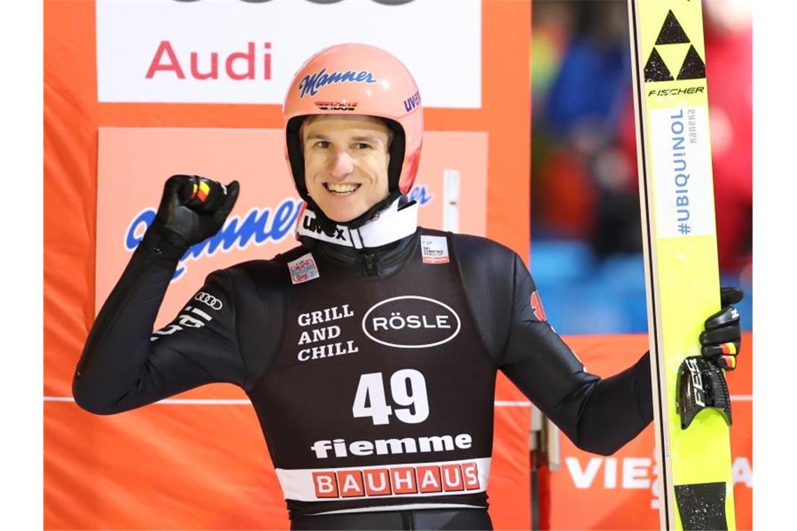 Skispringer Kubacki gewinnt in Titisee-Neustadt Karl Geiger, hier beim Weltcup Ski nordisch/Skispringen. Foto: Espa Photo Agency/CSM via ZUMA Wire/dpa/Archivbild
