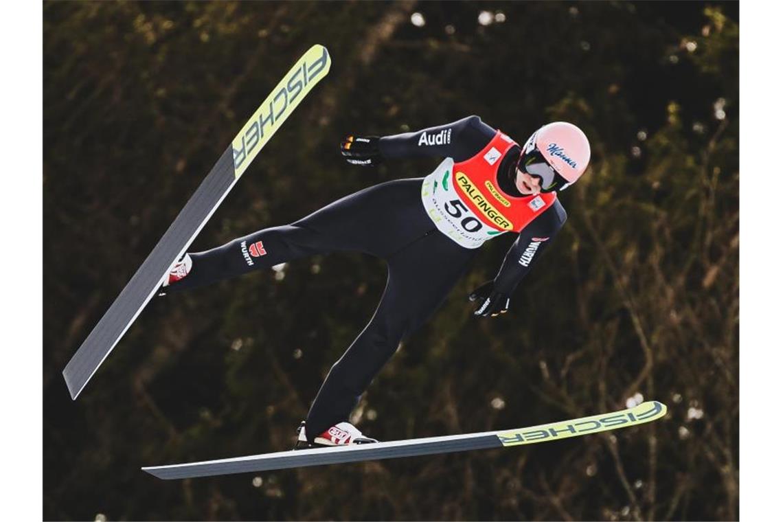 Karl Geiger hofft auf weite Sprünge am Holmenkollen. Foto: Expa/Jfk/APA/dpa