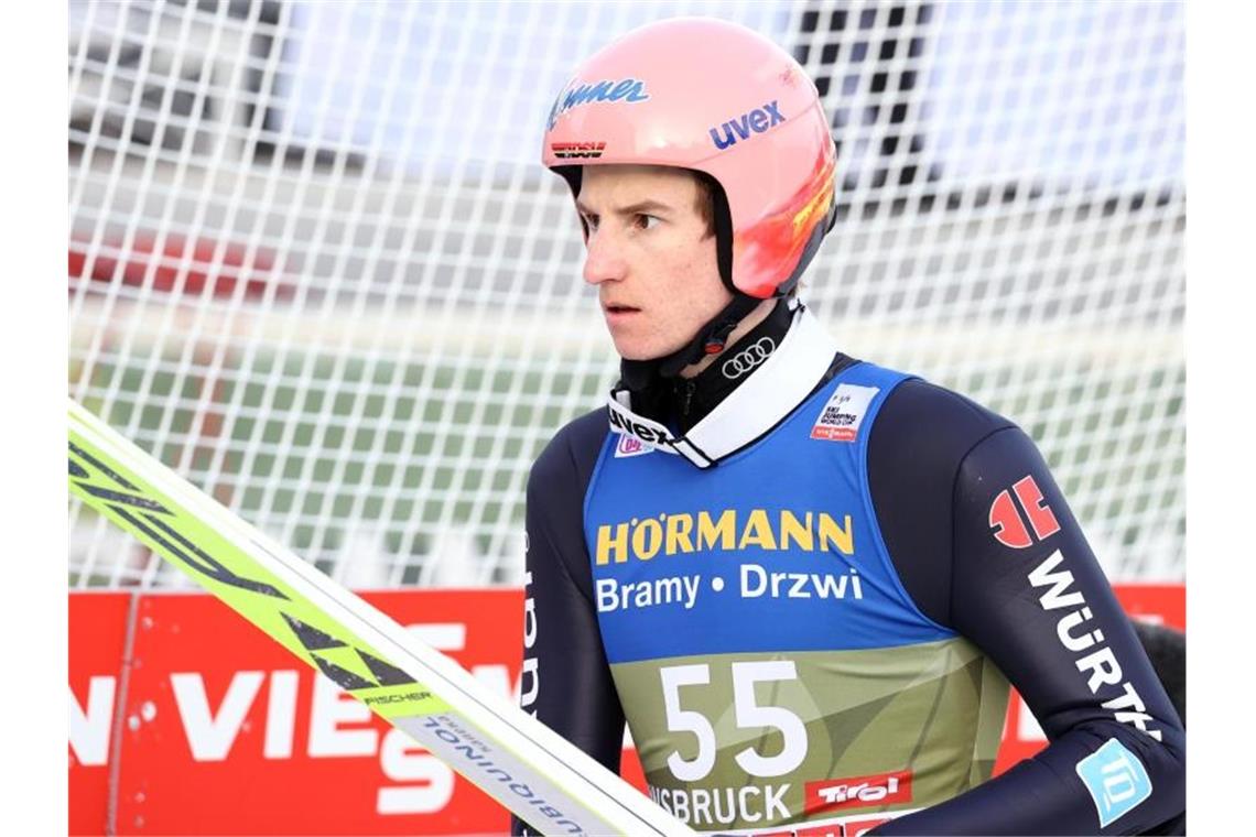 „Noch einiges drin“: Geiger und Eisenbichler auf Kurs Karl Geiger wurde in der Qualifikation in Innsbruck Siebter. Foto: Daniel Karmann/dpa