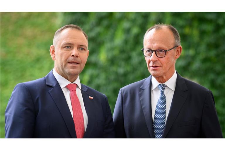 Karol Nawrocki (links) beim Antrittsbesuch in Berlin