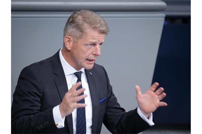 Karsten Hilse (AfD) bei einer Sitzung des Deutschen Bundestags im Juni 2021. Foto: Kay Nietfeld/dpa