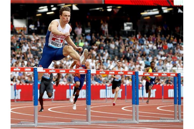 Karsten Warholm stellte über 400 Meter Hürden einen Europarekord auf. Foto: Martin Rickett/PA Wire