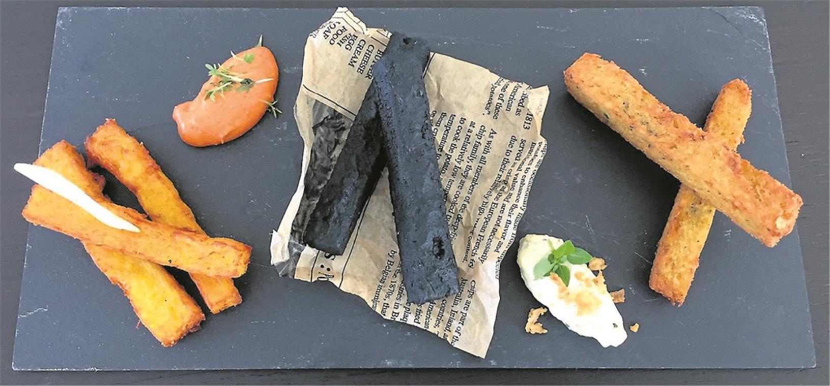 Wolters Fritten schmecken der Jury Kartoffel-Rösti, schwarzer Trüffel oder Falafel (von links): Die Fritten von Sascha Wolter sind alles andere als gewöhnlich.Foto: K. Fritz