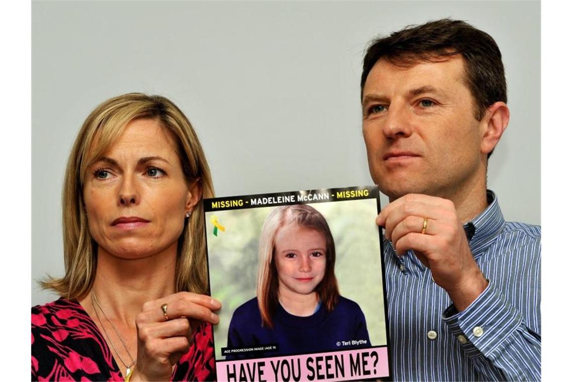 Kate und Gerry McCann, Eltern der verschwundenen Maddie, bei einem Such-Aufruf im Jahr 2012. Foto: John Stillwell/PA Wire/dpa