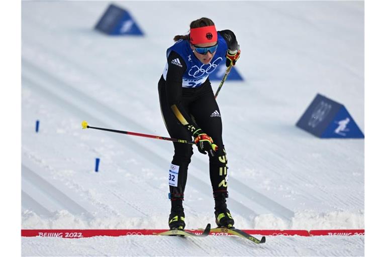 Katharina Hennig lief im 10-Kilometer-Rennen im klassischen Stil auf den fünften Rang. Foto: Hendrik Schmidt/dpa-Zentralbild/dpa