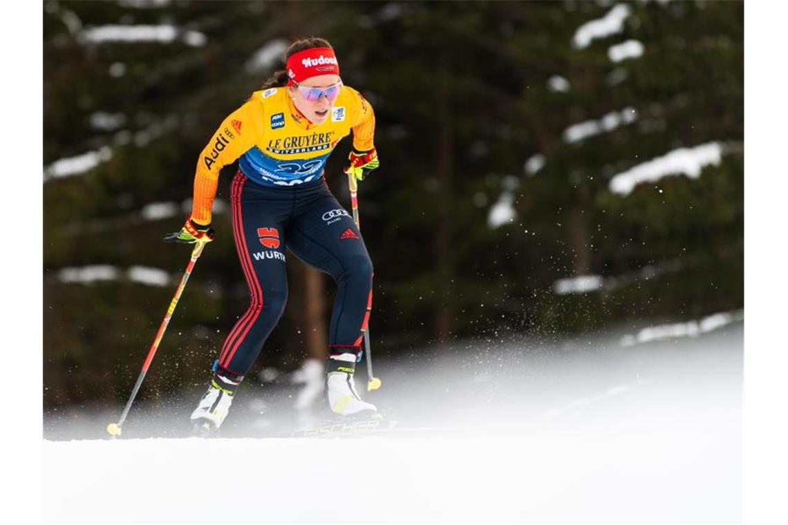 Katharina Hennig wurde Zweite im Massenstart über zehn Kilometer. Foto: Mathias Bergeld/Bildbyran via ZUMA Press/dpa