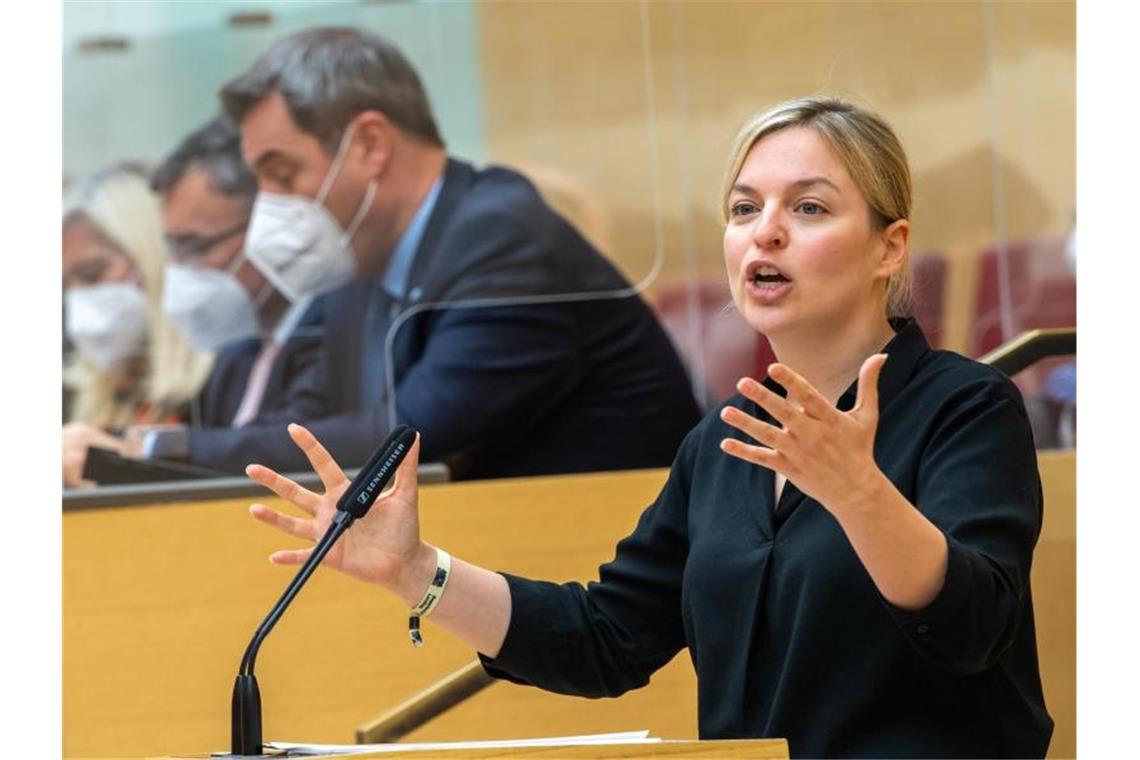 Grünen-Fraktionschefin verzichtet für Baby auf Bundespolitik Katharina Schulze, Fraktionsvorsitzende Bündnis 90/Die Grünen im bayerischen Landtag. Foto: Peter Kneffel/dpa