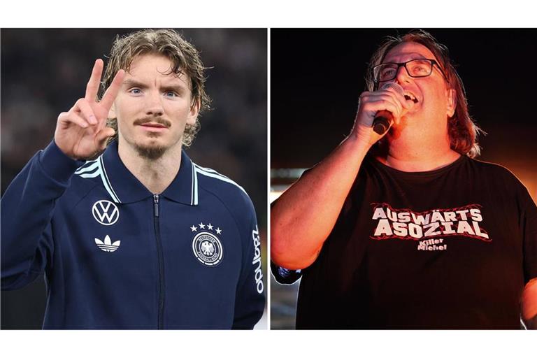 „Killermichel“ (rechts) besingt Nationalstürmer Nick Woltemade.
