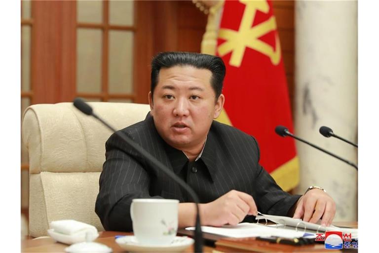 Kim Jong Un leitete den Parteitag. Foto: -/KCNA/dpa