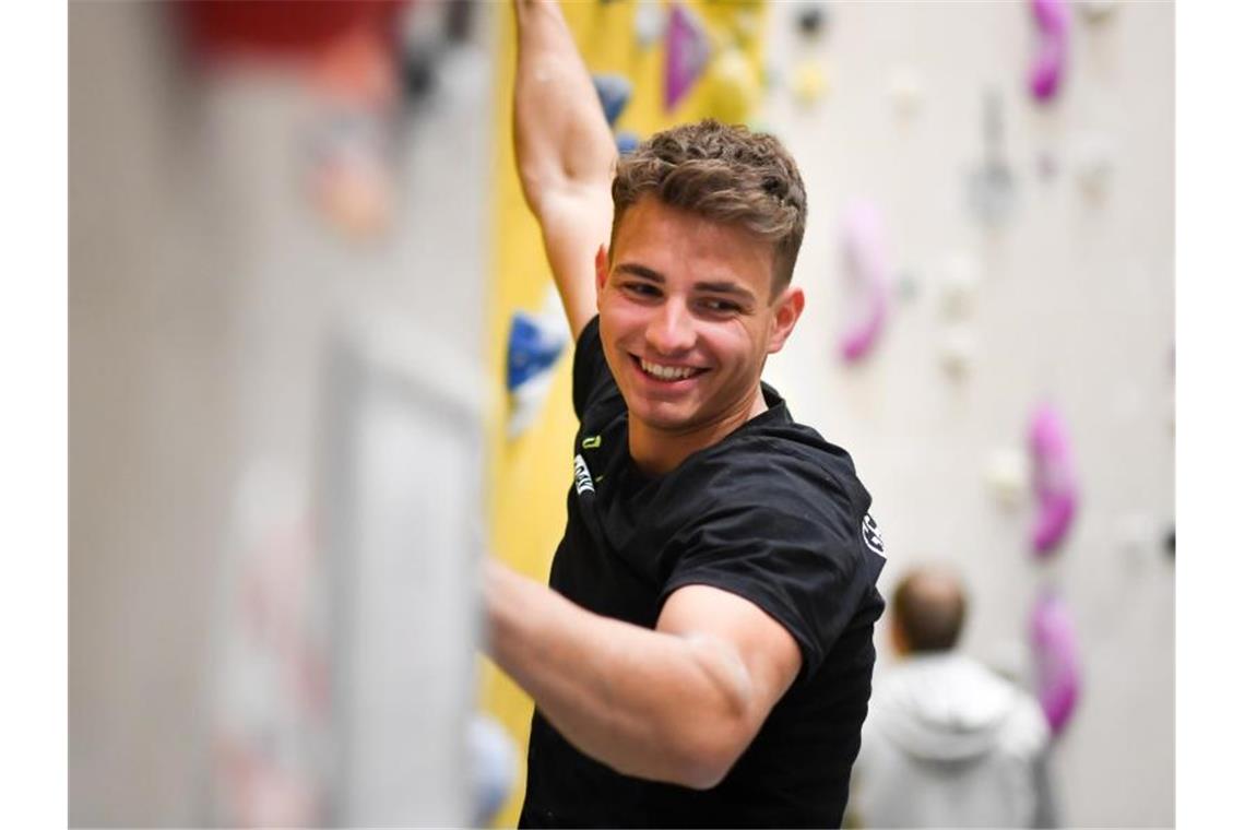 Deutscher Coup bei Kletter-WM: Flohé gewinnt Boulder-Bronze Kletterer Yannick Flohé in Aktion. Foto: Tobias Hase