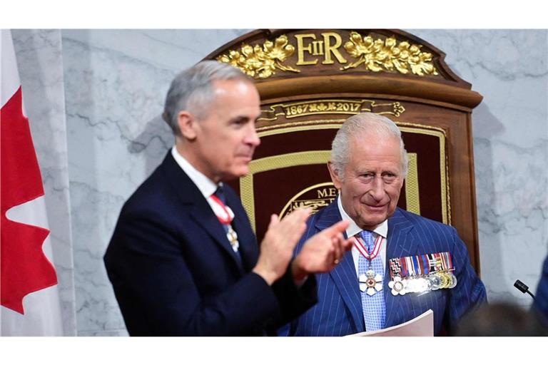 König Charles (rechts) mit Kanadas Premier Mark Carney
