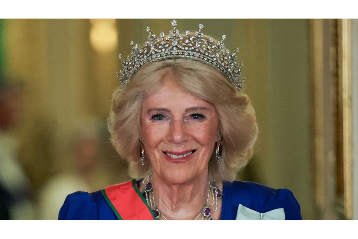 Königin Camilla beim Staatsbankett mit der berühmten Tiara.