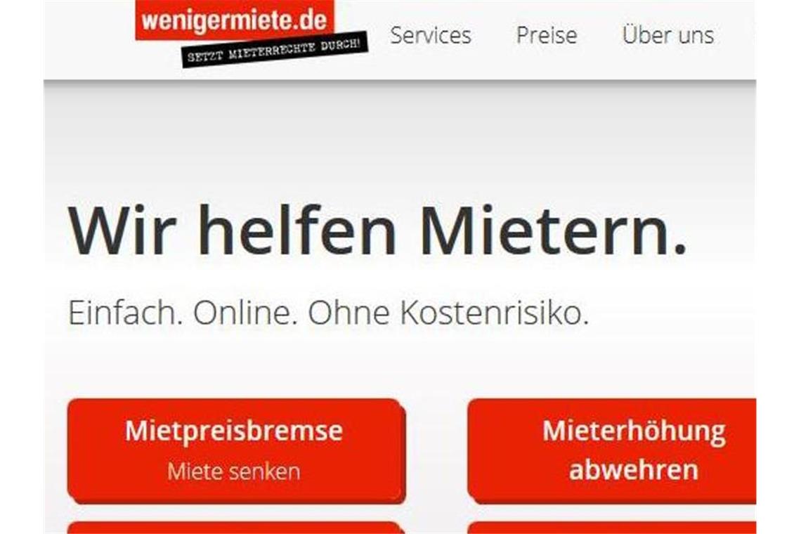 Können Mieter im Streit mit ihren Vermietern weiter auf Internet-Dienstleister wie „Wenigermiete.de“ zurückgreifen?. Foto: Str/dpa