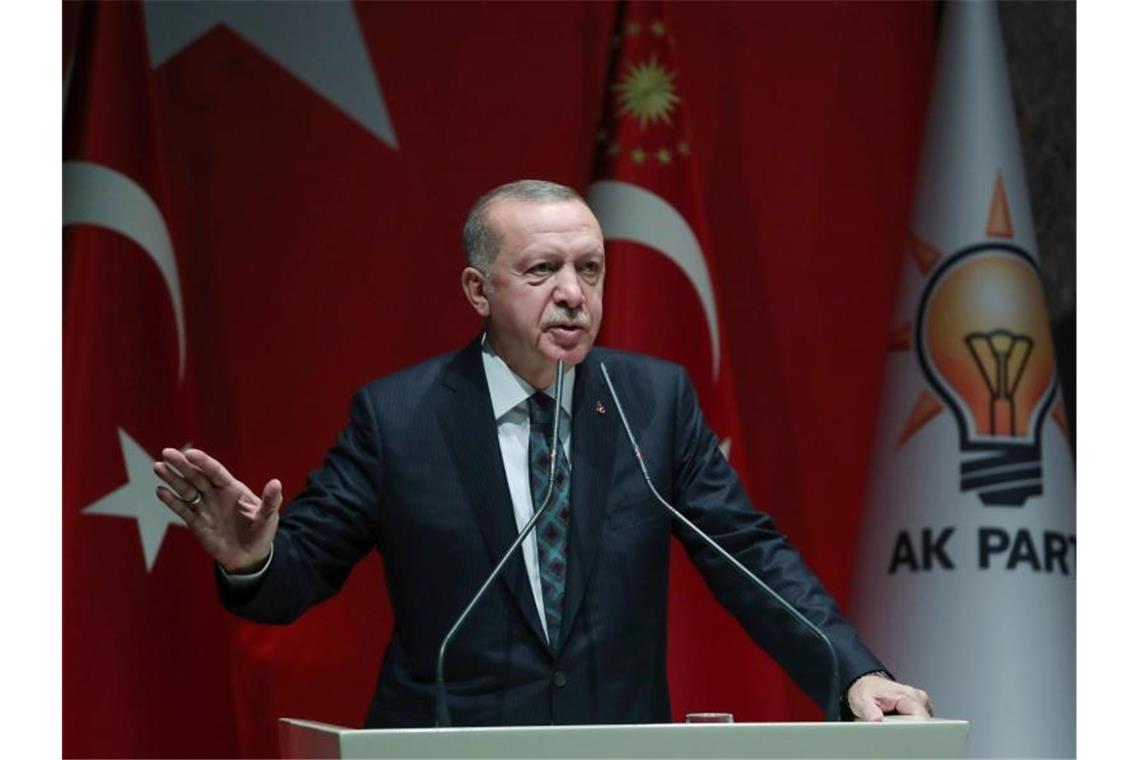 USA fordern Abbruch von Syrien-Offensive Könnte durch die Syrienoffensive innenpolitisch durchaus gewinnen: der türkische Präsident Erdogan. Foto: Uncredited/Pool Turkish presidency Press Service/dpa