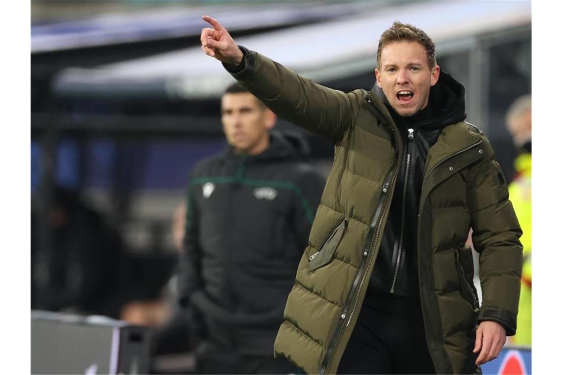 Könnte mit Leipzig einen schweren Brocken als nächsten Gegner in der Königsklasse bekommen: RB-Coach Julian Nagelsmann. Foto: Jan Woitas/dpa-Zentralbild/dpa