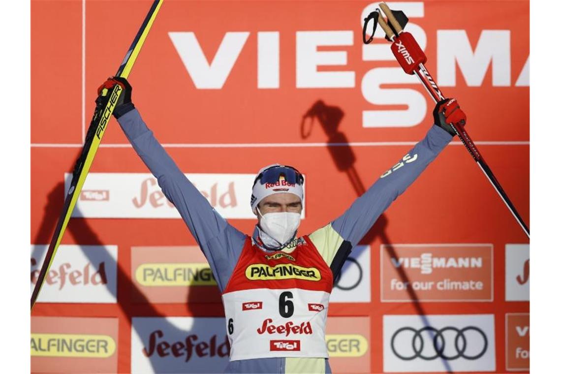 Das bringt der Wintersport am Sonntag Kombinierer Vinzenz Geiger hofft auf den Gesamterfolg beim prestigeträchtigen Triple in Seefeld. Foto: Lisa Leutner/AP/dpa